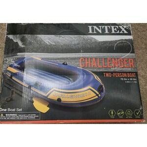 Intex Challenger 2  2 Person Inflatable Raft with Oars & Air Pump
